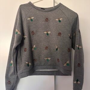 H&M Grey Pullover with Beetles